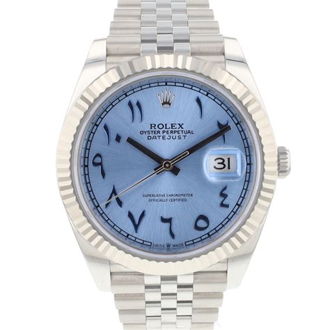 rolex datejust 41 blue arabic dial